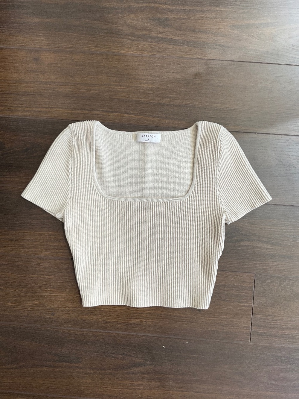 Aritzia Babaton Sculpt Knit Squareneck Crop Top